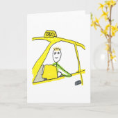 Taxifahrer Stickman Karte (Gelbe Blume)