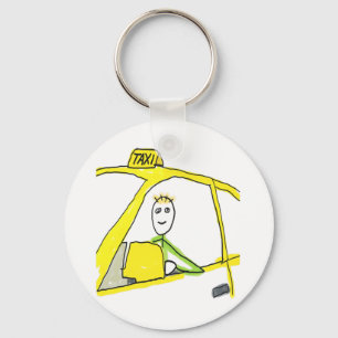 Taxifahrer Stickman Schlüsselanhänger