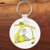 Taxifahrer Stickman Schlüsselanhänger (Rückseite)