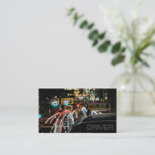 Taxifahrer - Straßenbeleuchtung nachts Visitenkarte (Stehend Vorderseite)