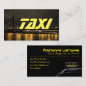 Taxifahrer - Straßenbeleuchtung nachts Visitenkarte (Vorne/Hinten)