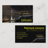 Taxifahrer - Straßenbeleuchtung nachts Visitenkarte (Vorne/Hinten)
