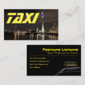 Taxifahrer - Straßenbeleuchtung nachts Visitenkarte (Vorne/Hinten)