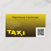 Taxifahrer Taxifahrer Gelbes Taxi Neuralampen Visitenkarte (Rückseite)