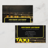 Taxifahrer Taxifahrer Gelbes Taxi Neuralampen Visitenkarte (Vorne/Hinten)
