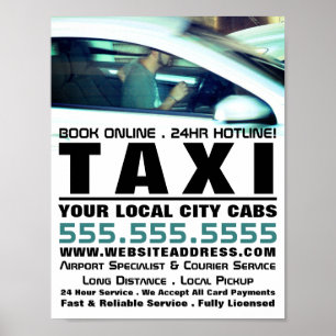 Taxifahrer, Taxifahrer-Kab-Werbung Poster