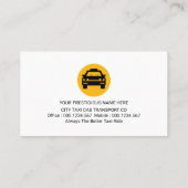 Taxifahrt auf der gelben Taxiroute Visitenkarte (Rückseite)