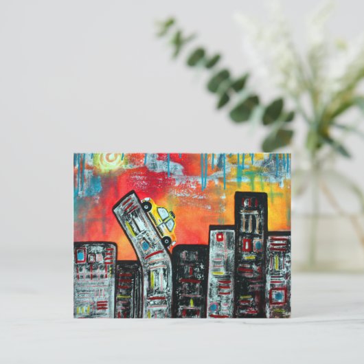 Taxifahrt Postkarte (Stehend Vorderseite)