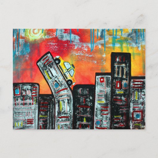 Taxifahrt Postkarte (Vorderseite)