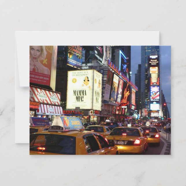 Taxis auf dem Time Square (Vorderseite)