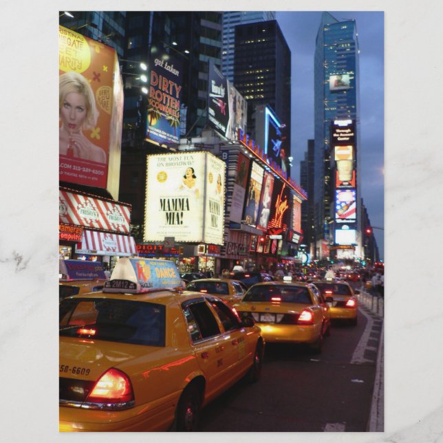 Taxis auf dem Time Square (Vorderseite)