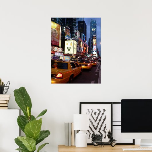Taxis auf dem Time Square Poster (Heimbüro)