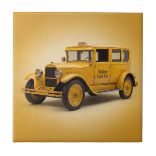 Taxis aus den 1920er Jahren auf gelbem Hintergrund Fliese