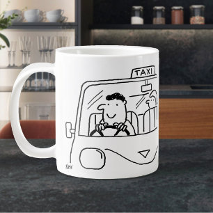 Taxis-Fahrer Cartoon Jumbo-Tasse
