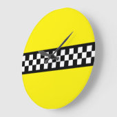 Taxis Karo Streifenmuster Große Wanduhr (Winkel)