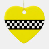 Taxis Karo Streifenmuster Keramik Ornament (Hinten)