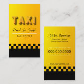 Taxista / Servicio Cab Visitenkarte (Vorne/Hinten)
