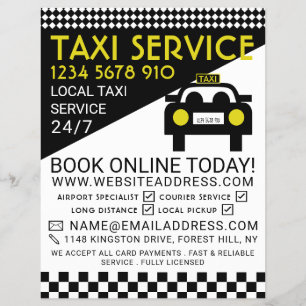 Taxistand, Taxiunternehmen mit Preisliste Flyer