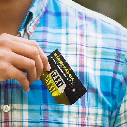 Taxitreiber Berufliches Schwarz-Gelb-Auto Visitenkarte