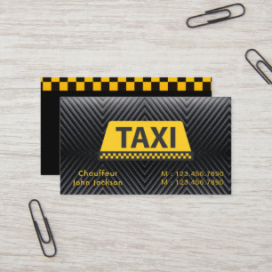 Taxitreiber Berufliches Schwarz-Gelb-Auto Visitenkarte