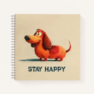 Tay Happy Dog – Süße positive Kunst mit Zitat Notizblock