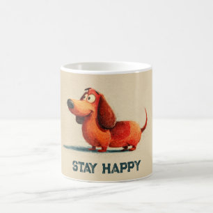 Tay Happy Dog – Süße positive Zitat-Kunst Kaffeetasse