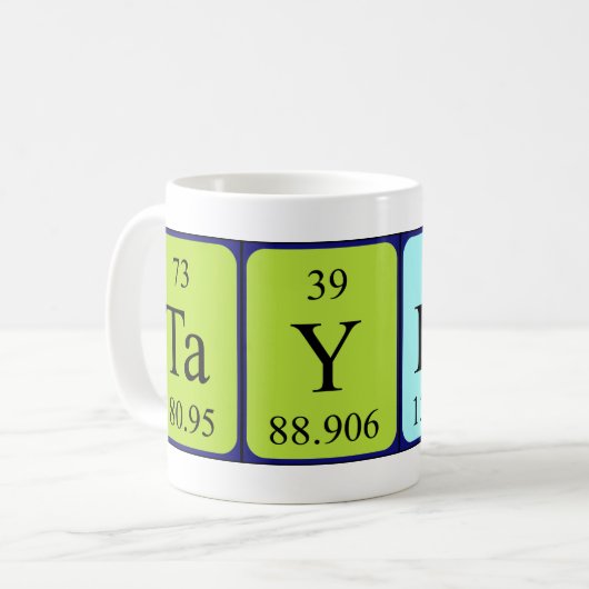 Taylah Periodenname Tasse (Vorderseite Links)