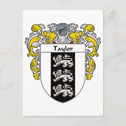 Taylor Coat of Arms (Mantled) Postkarte (Vorderseite)