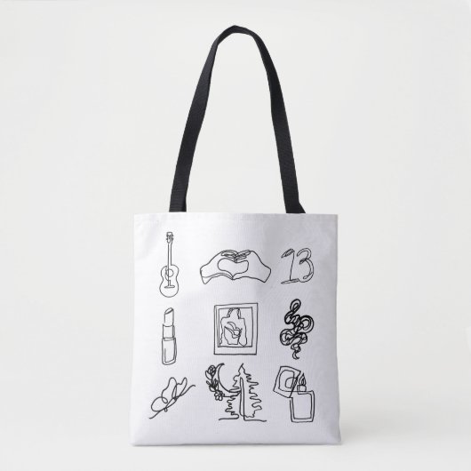 Taylor Eras Line Zeichnend Tote Bag Fan Kunst Tasche (Vorderseite)