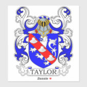 Taylor Familienwappen Aufkleber (Blatt)