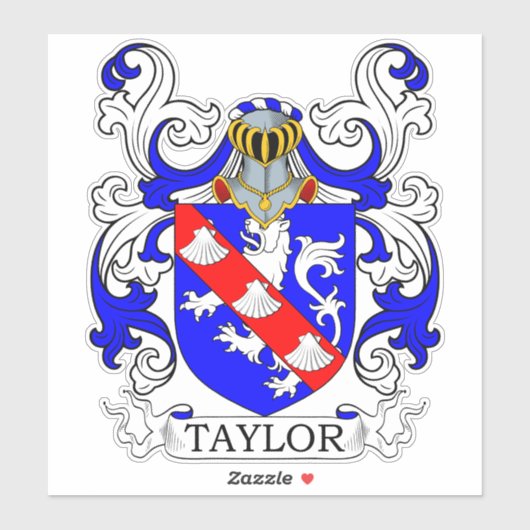 Taylor Familienwappen Aufkleber (Blatt)