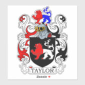 Taylor Familienwappen Aufkleber (Blatt)