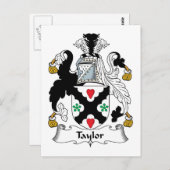 Taylor Familienwappen Postkarte (Vorne/Hinten)