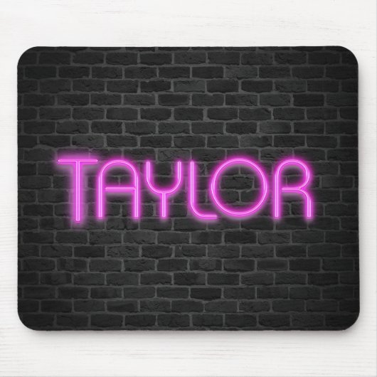 TAYLOR in rosa Neonleuchten Mousepad (Vorne)