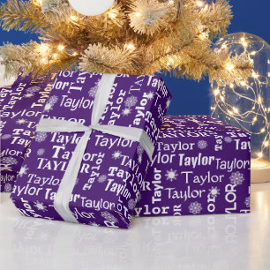 TAYLOR-Individuelle Name mit Schneeflocken Geschenkpapier