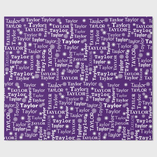 TAYLOR-Individuelle Name mit Schneeflocken Geschenkpapier (Flach)