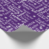 TAYLOR-Individuelle Name mit Schneeflocken Geschenkpapier (Ecke)