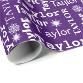 TAYLOR-Individuelle Name mit Schneeflocken Geschenkpapier (Rolleneckpunkt)