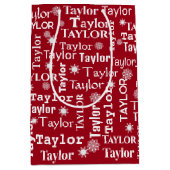 TAYLOR-Individuelle Name mit Schneeflocken Mittlere Geschenktüte (Vorderseite)