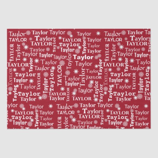TAYLOR-Individuelle Name mit Schneeflocken Seidenpapier (Vorderseite)