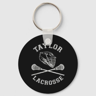 Taylor Lacrosse Vintager, gestörter Retro Lax Schlüsselanhänger