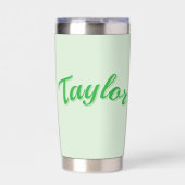 Taylor Name In Grün, Thermobecher (Vorderseite)