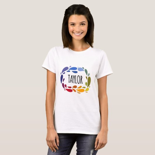 Taylor Name Niedliches farbiges Geschenk Name Tayl T-Shirt (Vorne ganz)