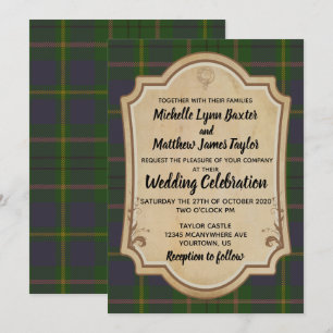 Taylor Tartan Wedding Einladung