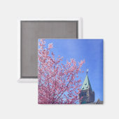 Taylor Tower in Spring, Bryn Mawr Uni Magnet (Vorderseite/Rückseite)