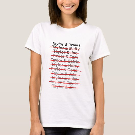Taylor & Travis (Black Text / Red Line) T-Shirt (Vorderseite)