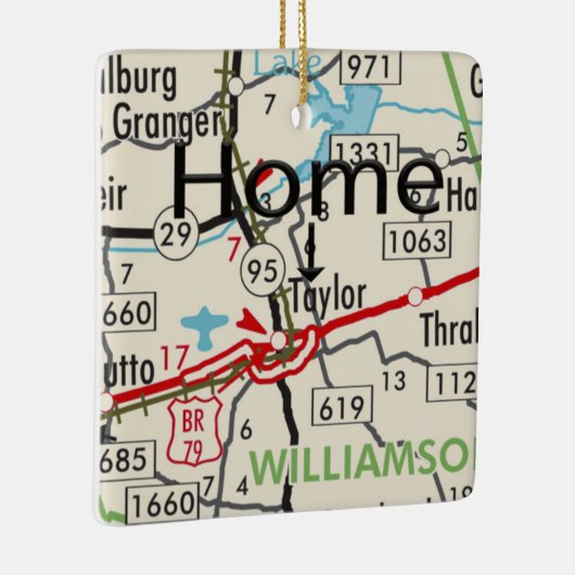 Taylor TX Map Keramikornament (Rechts)