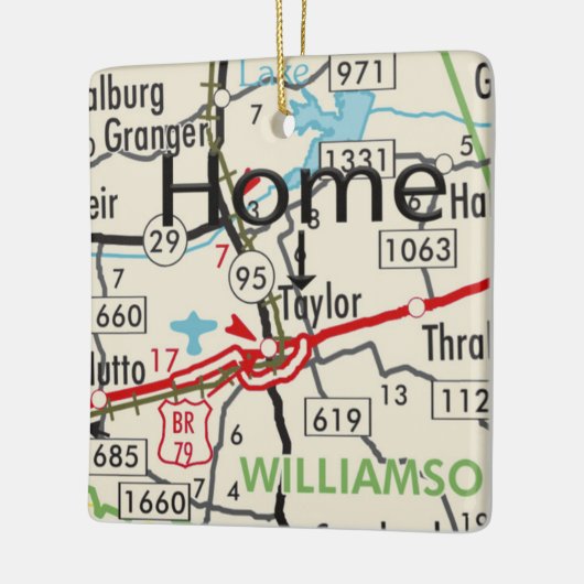 Taylor TX Map Keramikornament (Links)