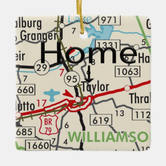 Taylor TX Map Keramikornament (Vorderseite)