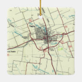 Taylor TX Vintag Map Keramikornament (Rückseite)